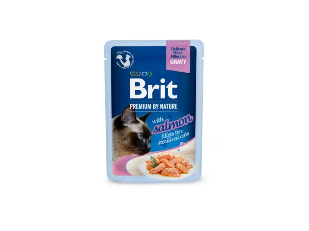 Kapsička Brit Premium by Nature Sterilised losos filety v omáčce 85g Nejlepší Volba
