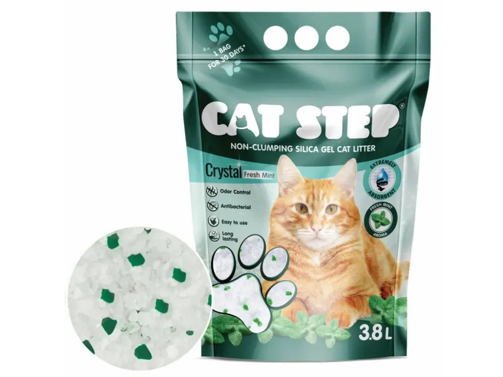 Zlevněný Cat Step Crystal Fresh Mint 1,67 kg, 3,8 l