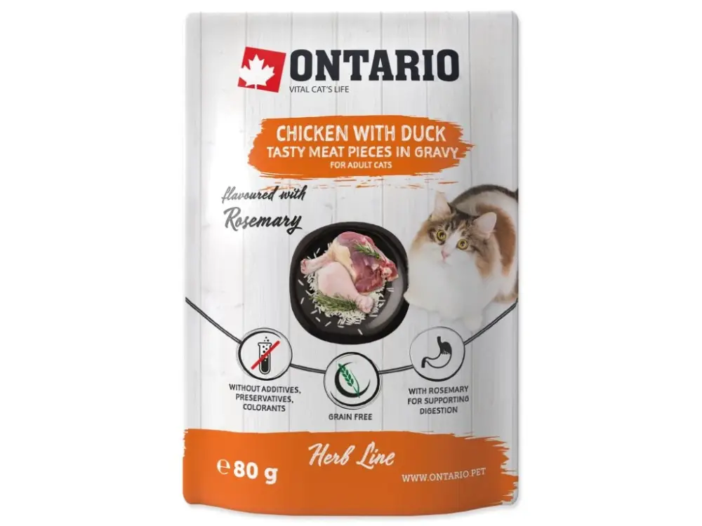 Kapsička Ontario kuře a kachna v omáčce 80g Značkový