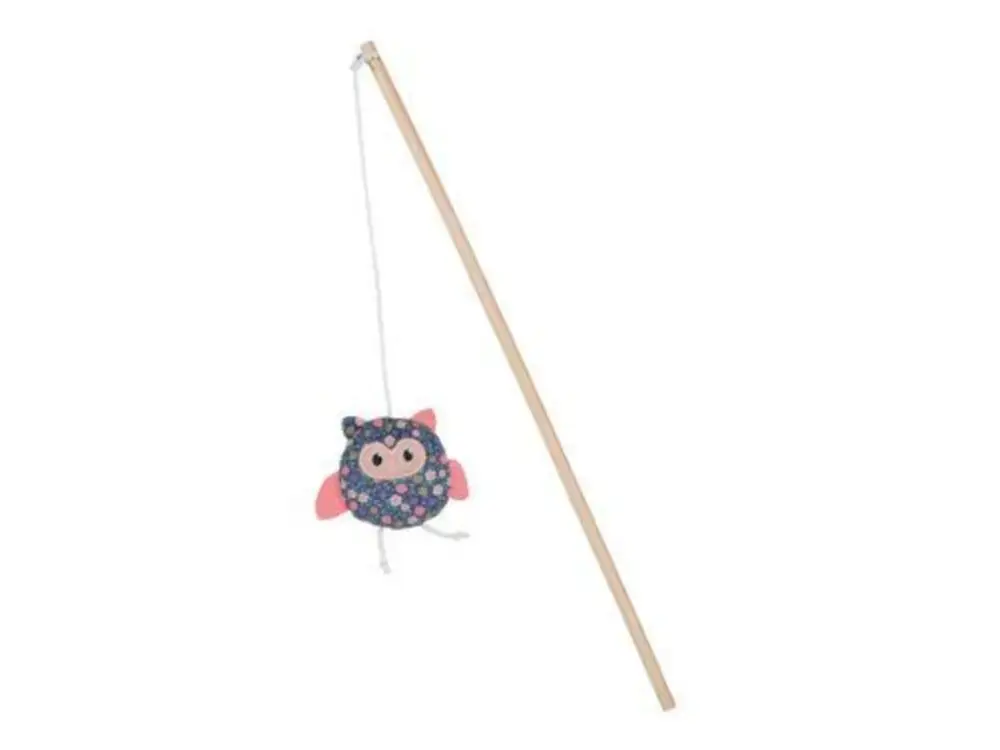 Ověřený Hračka kočka udice ETHICAT FLORAL sova catnip Zolux