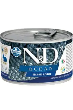 Novinka N&D DOG OCEAN Adult Sea Bass & Squid 140g