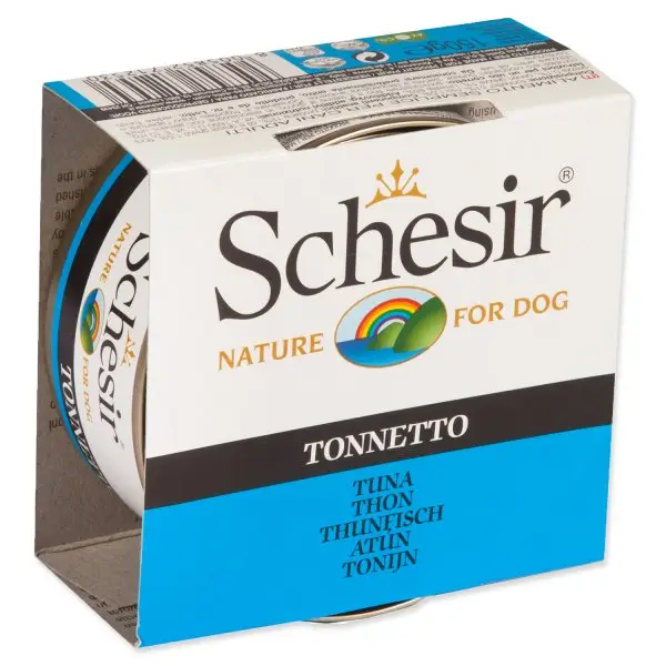 Levný Schesir dog konzerva tuňák 150 g