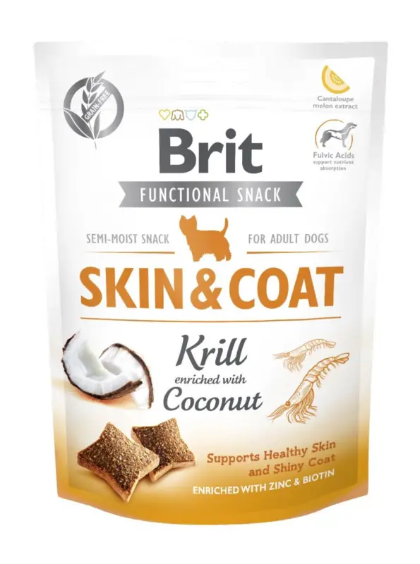 BRIT Care Dog Functional Snack Skin and Coat Krill 150g Finální Výprodej