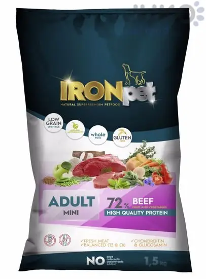 IRONpet BEEF Adult All Breed 1,5kg Zlevněný