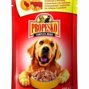 Akční Nabídka PROPESKO Dog hovězí a kuřecí, kapsa 100 g