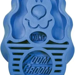 Kartáč gumový ZoomGroom modrý L Kong Nová Kolekce