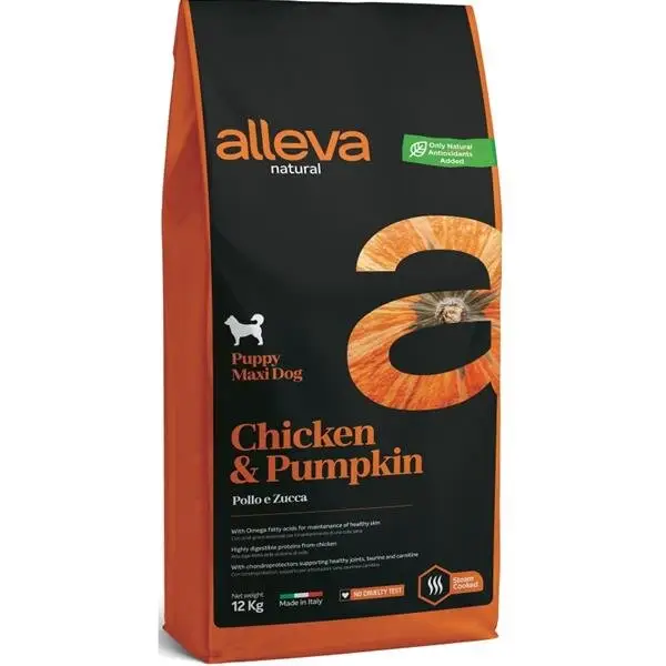 Must-Have ALLEVA NATURAL Dog Dry Puppy Chicken&Pumpkin Maxi 12kg