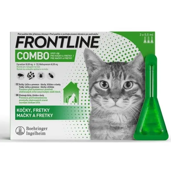 Vysoce Kvalitní Frontline Combo spot-on cats a.u.v. sol 3 x 0,5 ml