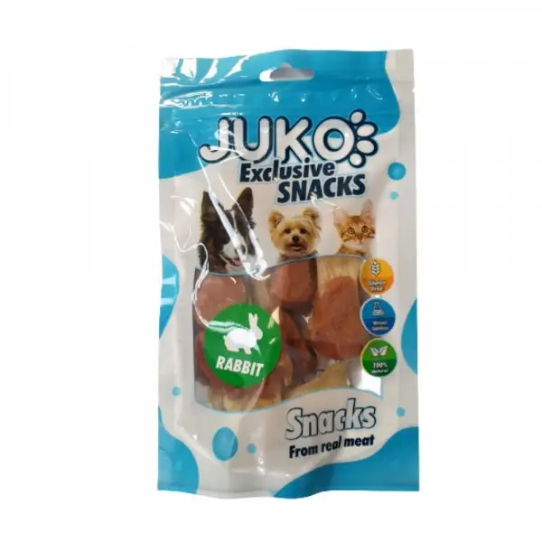 Rychlé Dodání JUKO SNACKS Rabbit Ear with Chicken 70 g