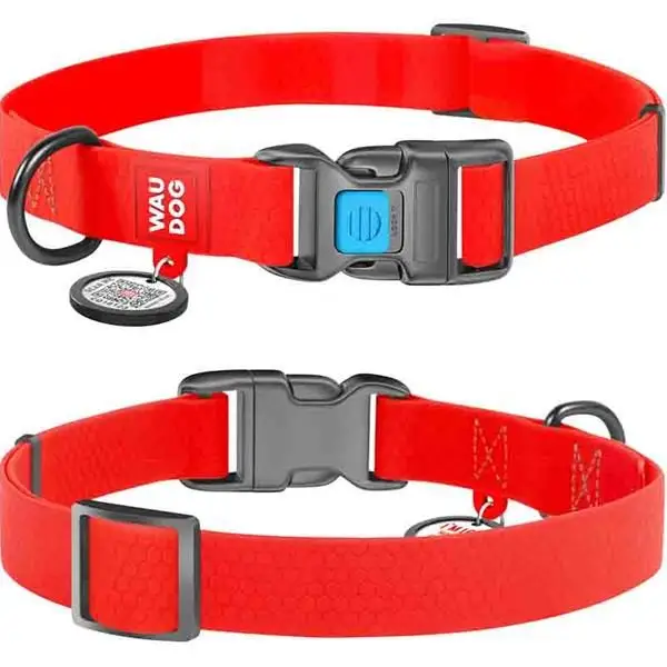 Obojek pvc 15mmx25-35cm WAUDOG červený Novinka