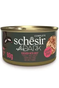 Schesir Cat konz. After Dark Wholefood kuře/hovězí 80g Dokud Zásoby Vydrží