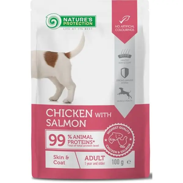Poslední Šance Natures Protection Dog kaps. Skin&Coat Chicken and Salmon 100g