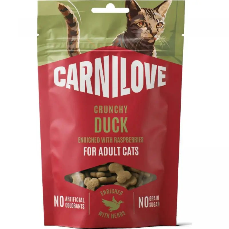 CARNILOVE Cat CRUNCHY Snack Duck enriched with Raspberries 50 g Výhodná Nabídka