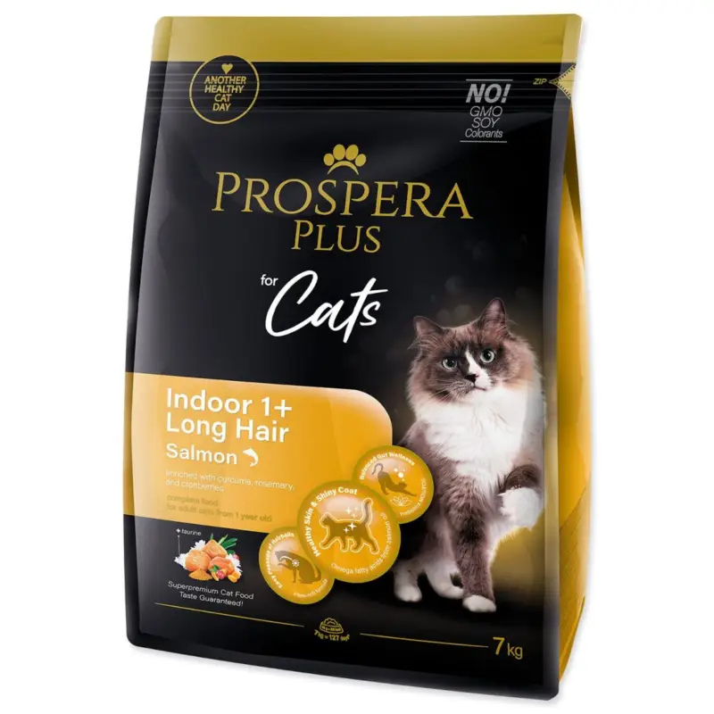 Nová Kolekce Krmivo Prospera Plus Indoor 1+ Salmon Long Hair 7kg
