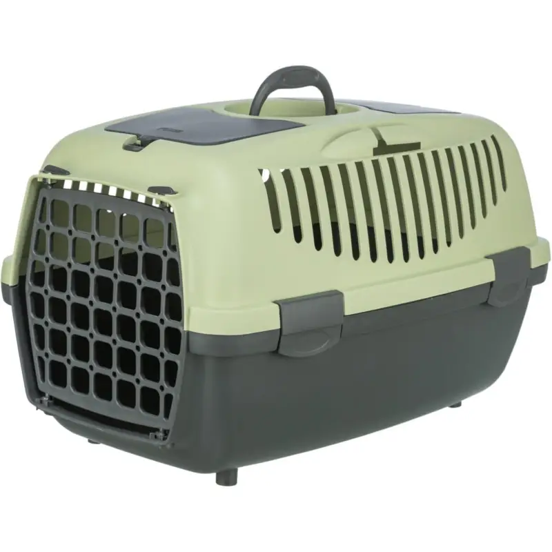 Nová Kolekce Transportní box CAPRI II, XS-S: 37x34x55cm (max. 8kg), tmavě šedá/pastelově zelená