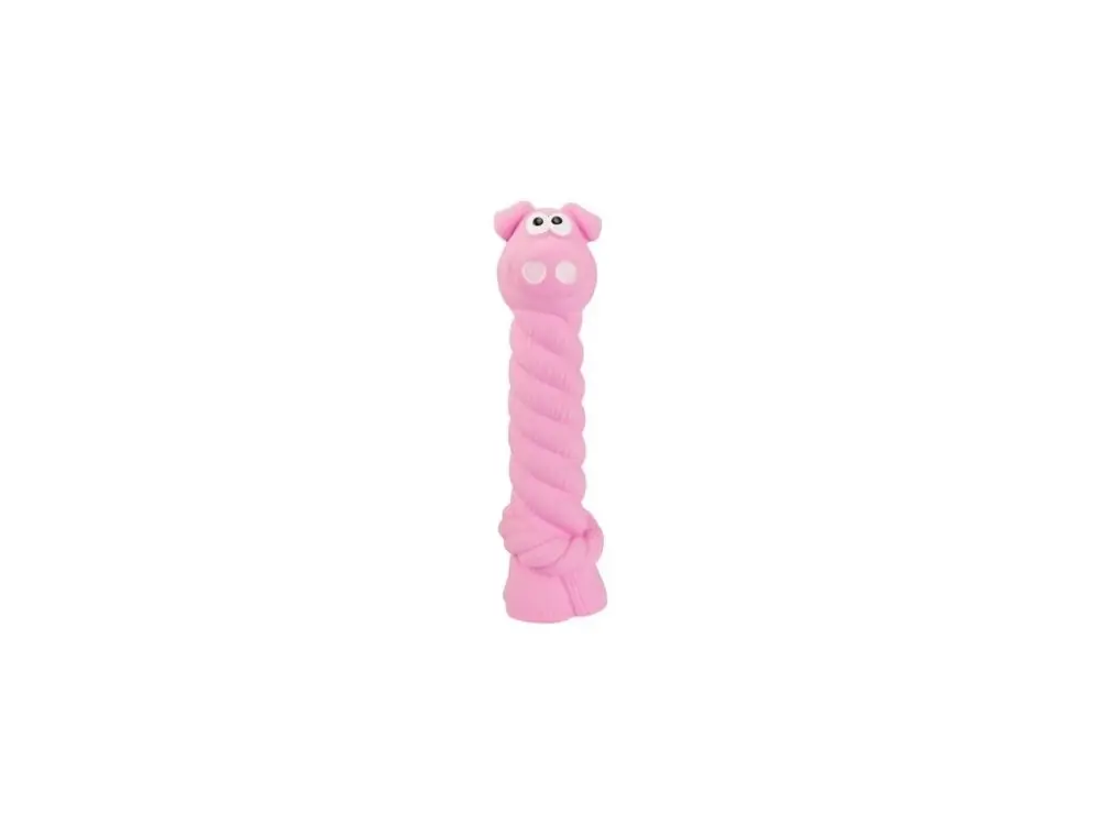 Prasátko s latexovým lanem a chroupacím zvukem 15 cm, latex, HipHop Dog Koupit Online