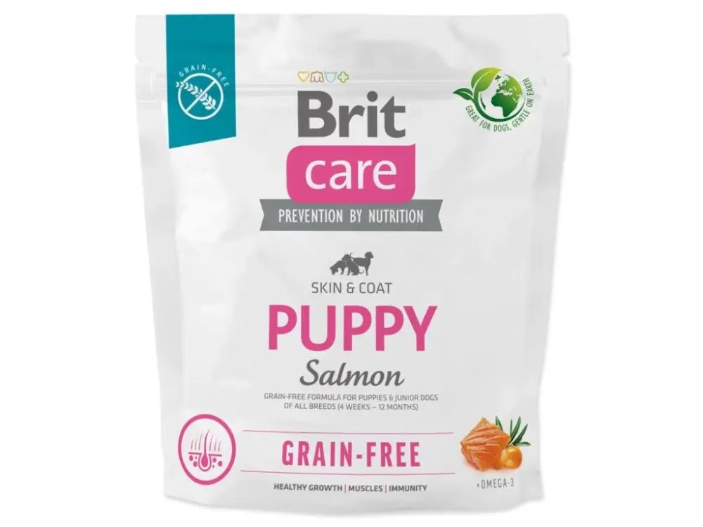 Krmivo Brit Care Dog Grain-free Puppy Salmon 1kg Aktuální