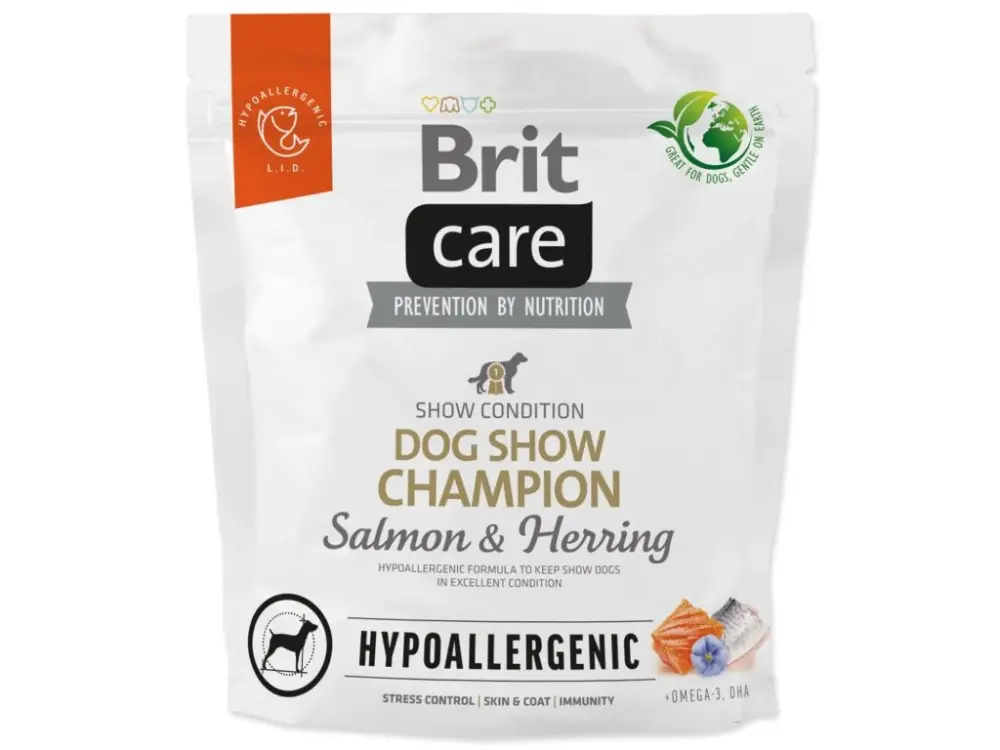 Bezpečná Platba Krmivo Brit Care Dog Hypoallergenic Dog Show Champion Salmon & Herring 1kg