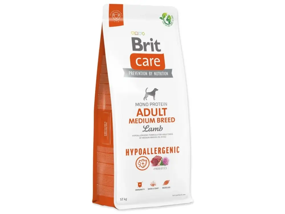 Výprodej Krmivo Brit Care Dog Hypoallergenic Adult Medium Breed Lamb 12kg