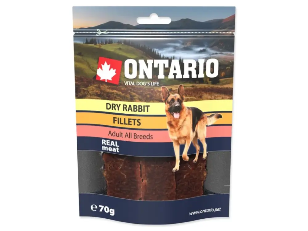 Časově Omezené Pochoutka Ontario králík, sušené plátky 70g