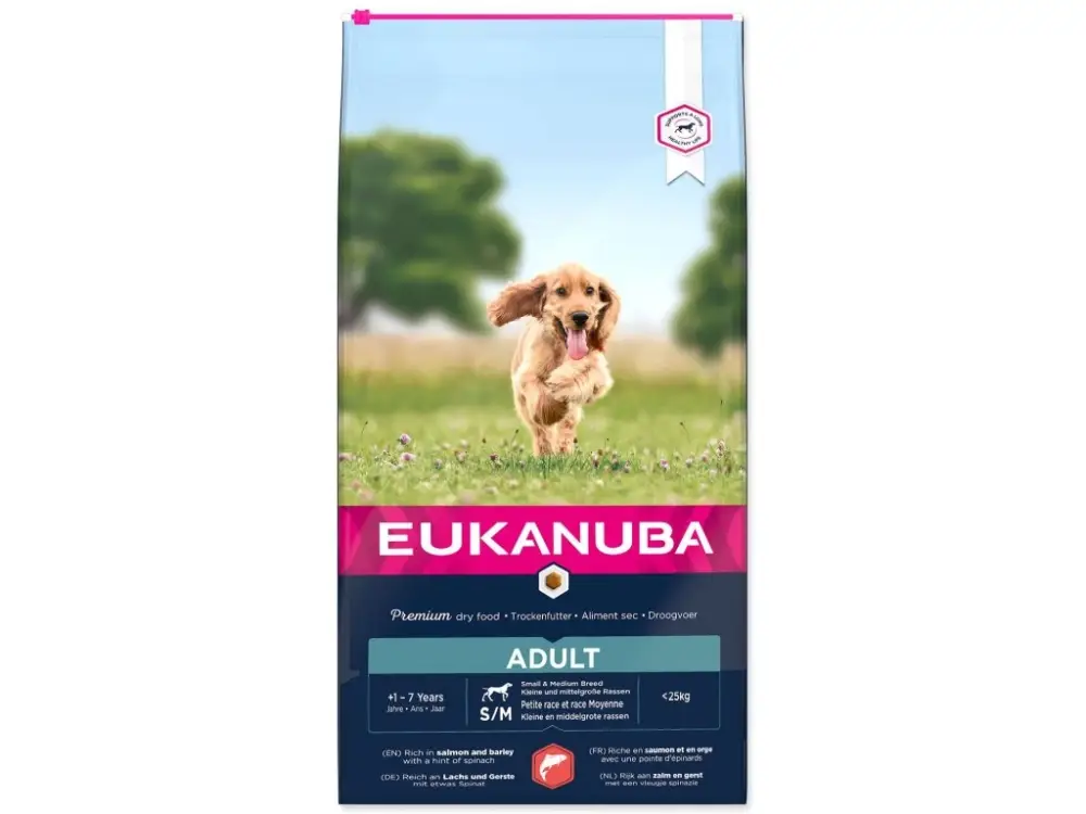 Horká Nabídka Krmivo EUKANUBA Adult Small & Medium Salmon 12kg