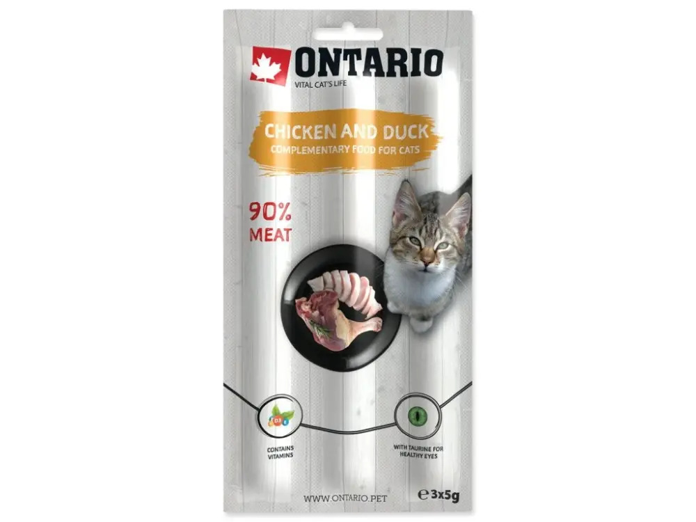 Pochoutka Ontario kuře a kachna, tyčinky 3x5g Cenová Bomba