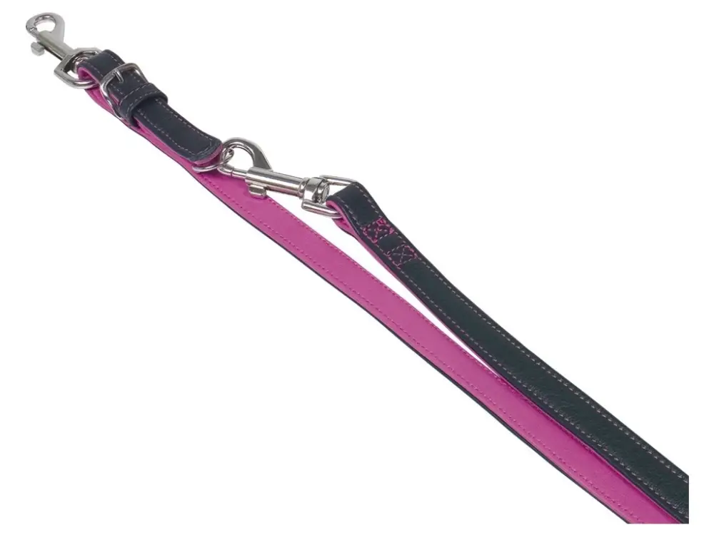 Výhodná Nabídka Nobby Pacific kožené vodítko růžové lemování S-M 200cm / 14mm