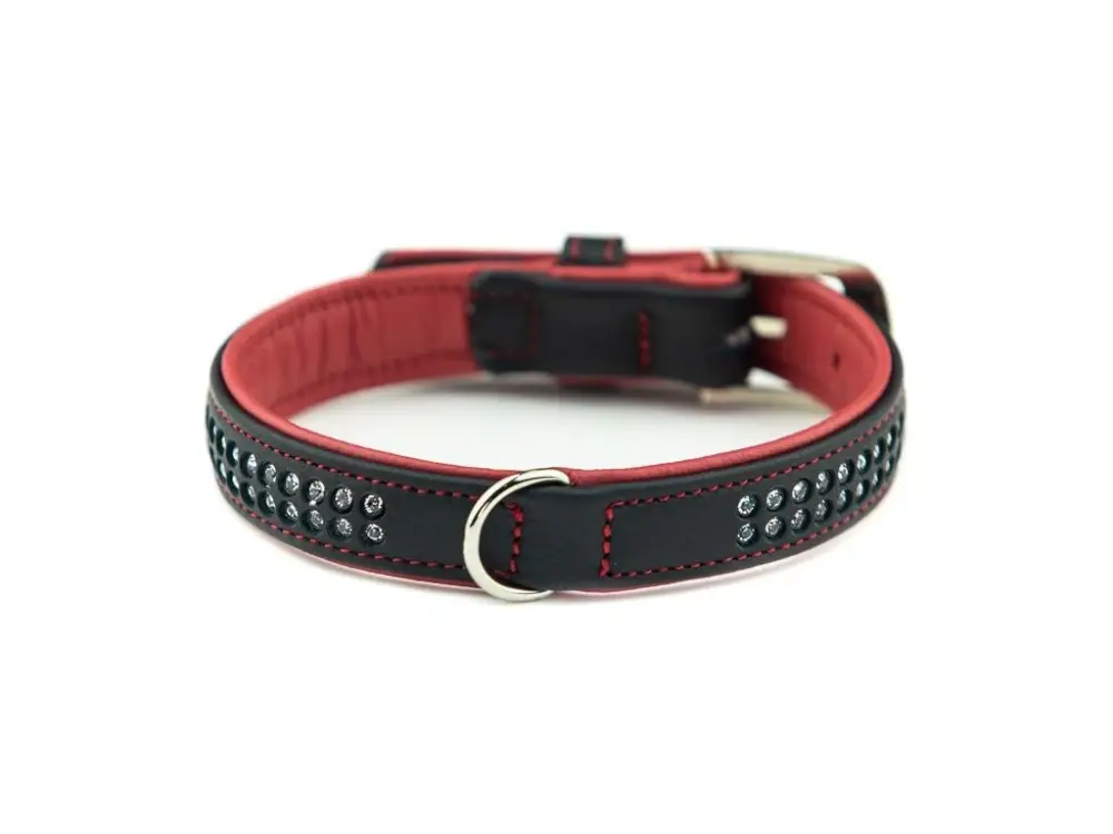 Hit Sezóny Nobby Pacific Deluxe obojek se Swarovski krystaly S 37cm červená