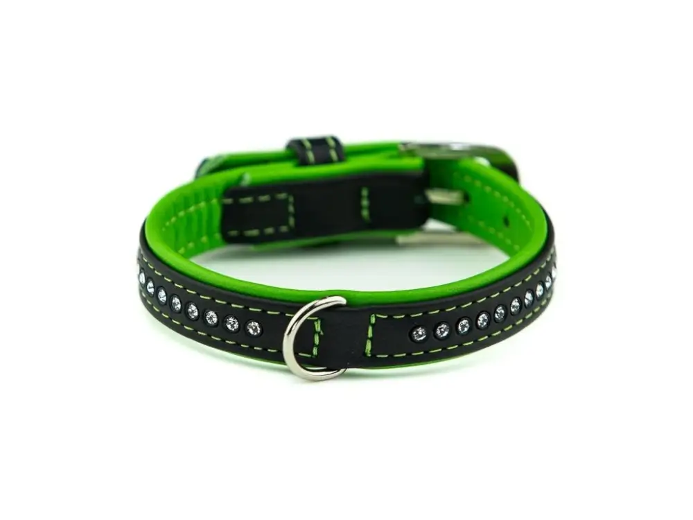 Nobby Pacific Deluxe obojek se Swarovski krystaly XS-S 32cm zelená Bezpečná Platba
