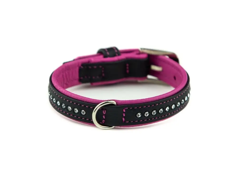 Nobby Pacific Deluxe obojek se Swarovski krystaly XS 27cm růžová Finální Výprodej
