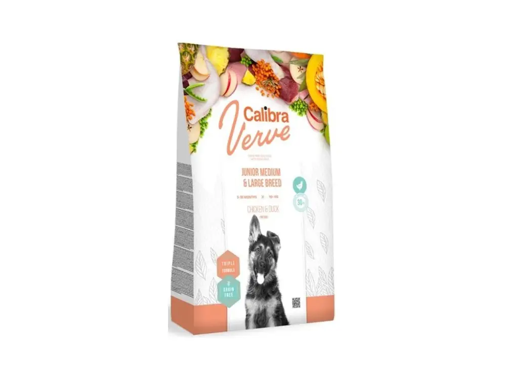 Horká Nabídka Calibra Dog Verve GF Junior Medium & Large Chicken & Duck 12 kg