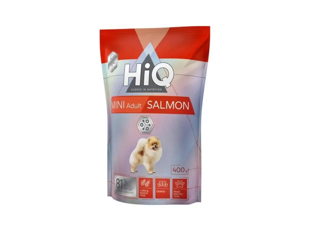 HiQ Dog Dry Adult Mini Salmon 400 g Akční Cena