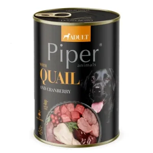 NEW PIPER s křepelkou a brusinkami, konzerva pro psy 400 g Speciální Cena