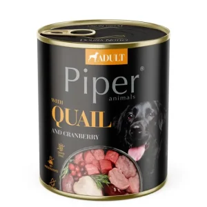 NEW PIPER s křepelkou a brusinkami, konzerva pro psy 800 g Originální