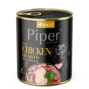 Nejlepší Volba NEW PIPER s kuřecími srdíčky a špenátem, konzerva pro psy 800 g