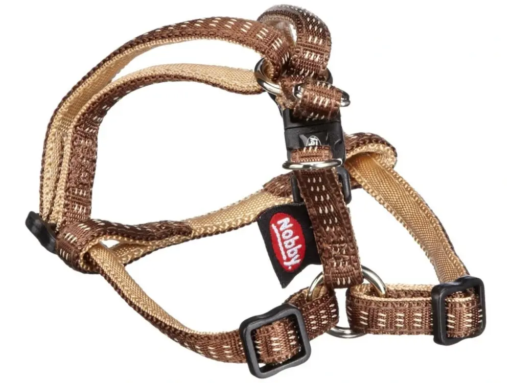 Levný Nobby SOFT GRIP postroj nylon XS-S 30-40cm / 10mm hnědá