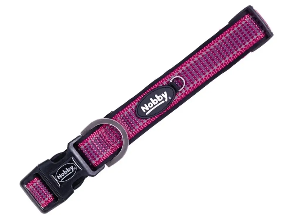 Nízká Cena Nobby KALEA obojek nylon reflexní malina L-XL 50-70cm