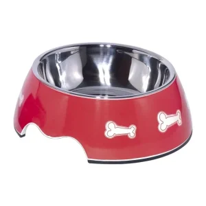 Must-Have Nobby červená nerezová miska BONE s melaminovým obalem 0,35 l