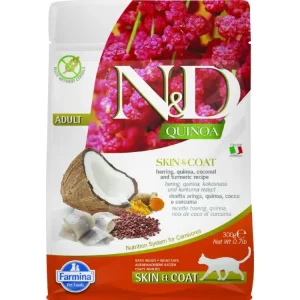 Sezónní Sleva N&D Quinoa CAT Skin & Coat Herring & Coconut 300g