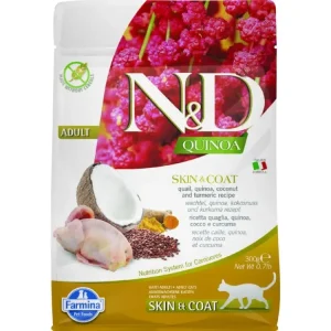 N&D Quinoa CAT Skin & Coat Quail & Coconut 300g Cenově Výhodný