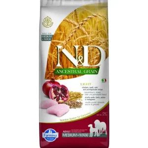 N&D LG DOG Light M/L Chicken&Pomegranate 12kg Levný