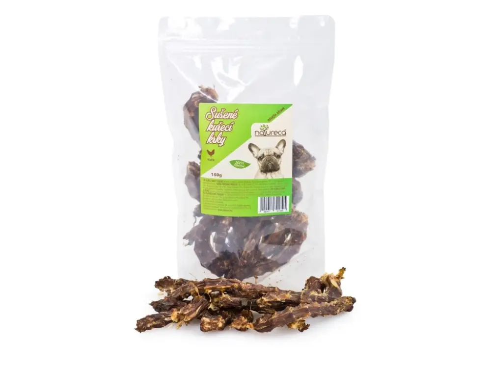 Autentický NATURECA pochoutka Kuřecí krky sušené 150g