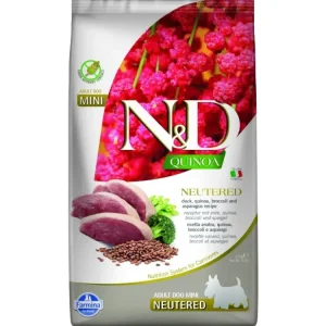 N&D Quinoa DOG Neutered Duck&Broccoli&Asp. Mini 2,5kg Jen Po Omezenou Doba