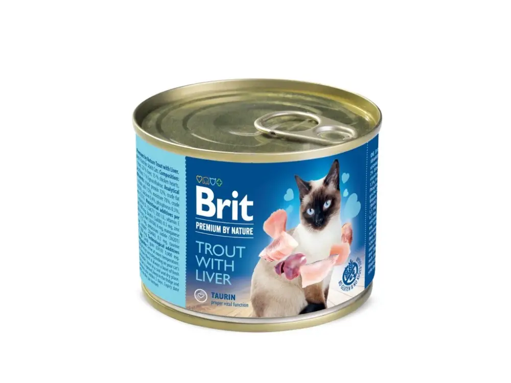 Rychlé Dodání Brit Premium Cat by Nature konz Trout&Liver 200g