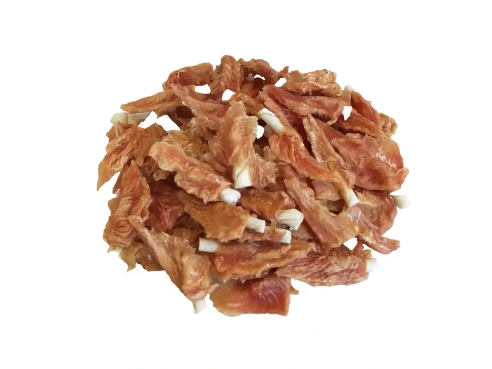 Top Prodej Pochoutka Kuřecí filety na tyčce z buvolí kůže 6cm500g