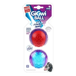 Hračka pes GiGwi Ball míček M, 2ks/ karta, pískací Nejprodávanější
