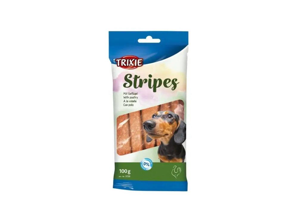 Nová Kolekce Pochoutka Snack STRIPES drůbeží pro psy 10ks/100g TR