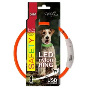 Obojek DOG FANTASY světelný USB oranžový 45cm 1ks Cenová Bomba