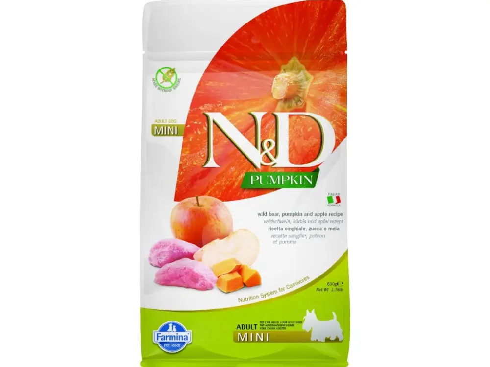 N&D Pumpkin DOG Adult Mini Boar & Apple 800g Oblíbený