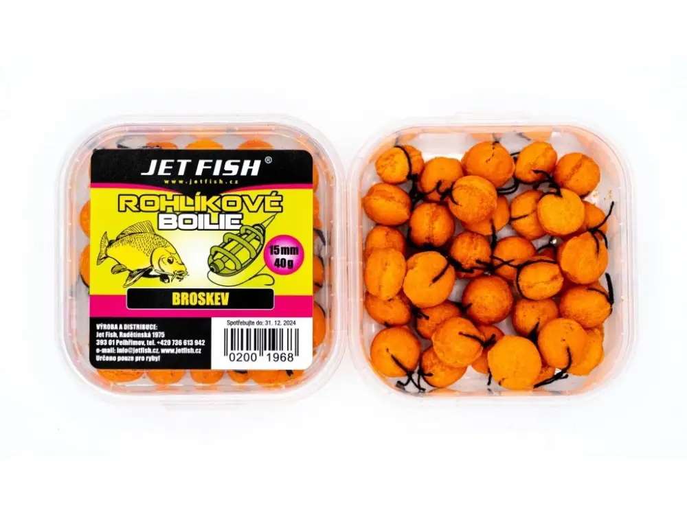 Jet Fish Rohlíkové boilie BROSKEV 40g Víkendová Akce